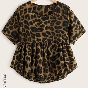 Cheetah Peplum Top